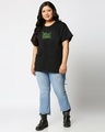 Shop Women's Black Billie Eilish Graphic Printed Plus Size Boyfriend T-shirt-Full