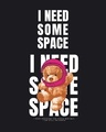 Shop Women's Black Need Space Teddy Graphic Printed Boyfriend T-shirt