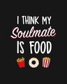 Shop Women's Black I Think My Soulmate Is Food Typography Oversized T-shirt