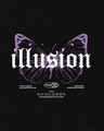 Shop Women's Black Illusion Graphic Printed Oversized T-shirt