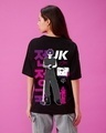 Shop Women's Black In 3D BTS Graphic Printed Oversized T-shirt