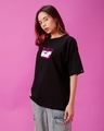 Shop Women's Black In 3D BTS Graphic Printed Oversized T-shirt-Full