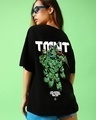 Shop Women's Black Inner Ninja Graphic Printed Oversized T-shirt-Front