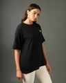 Shop Women's Black Introvert Typography Oversized T-shirt-Design