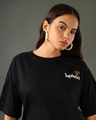 Shop Women's Black Introvert Typography Oversized T-shirt