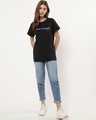 Shop Women's Black Invest In Yourself Typography Boyfriend Fit T-shirt-Design