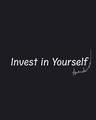 Shop Women's Black Invest In Yourself Typography Boyfriend Fit T-shirt-Full
