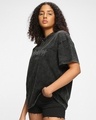 Shop Women's Black Itachi Gen Graphic Printed Oversized Acid Wash T-shirt-Full