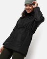 Shop Women's Black Hooded Jacket