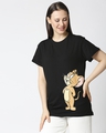 Shop Women's Black Jerry (TJL) Graphic Printed Boyfriend T-shirt-Front