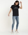 Shop Women's Black Jorney Maps Boyfriend T-shirt-Design