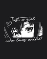 Shop Women's Black Just a Girl Who Loves Anime Printed Slim Fit T-shirt-Full