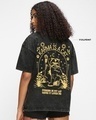 Shop Women's Black Karma is a Cat Graphic Printed Oversized T-shirt