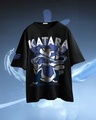 Shop Women's Black Katara Graphic Printed Oversized T-shirt-Full