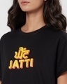 Shop Women's Black Khaint Jatti Typography Boyfriend T-shirt