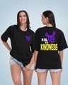 Shop Women's Black Kill With Kindness Graphic Printed Oversized T-shirt-Front