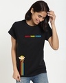 Shop Women's Black Know Your Power Boyfriend T-shirt-Front