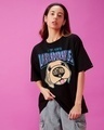 Shop Women's Black Labradorable Graphic Printed Oversized T-shirt-Front