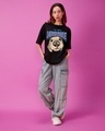 Shop Women's Black Labradorable Graphic Printed Oversized T-shirt