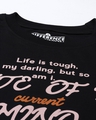 Shop Women's Black Life is Tough Typography Oversized T-shirt