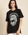 Shop Women's Black Limitless Graphic Printed Oversized T-shirt-Front