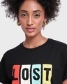 Shop Women's Black Lost In The Mountains Boyfriend T-shirt