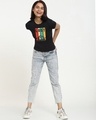 Shop Women's Black Lost Mountains Graphic Printed Slim Fit T-shirt-Design