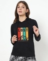 Shop Women's Black Lost Mountains Graphic Printed T-shirt-Front