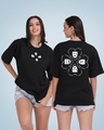 Shop Women's Black Love Has Many Faces Graphic Printed Oversized T-shirt-Front