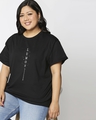 Shop Women's Black Lumos Graphic Printed Plus Size Boyfriend T-shirt-Full