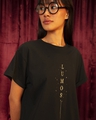 Shop Women's Black Lumos Graphic Printed Boyfriend T-shirt