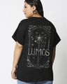 Shop Women's Black Lumos Graphic Printed Plus Size Boyfriend T-shirt-Front