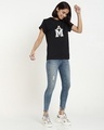 Shop Women's Black M For Mickey (DL) Graphic Printed Boyfriend T-shirt-Design
