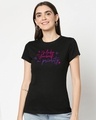 Shop Women's Black Make Yourself A Priority Printed Slim Fit T-shirt-Front