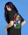Shop Women's Black Mario Back Graphic Printed Oversized T-shirt-Design