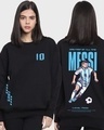 Shop Women's Black Messi 2.7 Graphic Printed Oversized Sweatshirt-Front