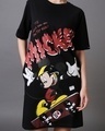 Shop Women's Black Mickey Graphic Printed Oversized T-shirt Dress-Full
