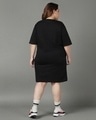 Shop Women's Black Mickey Graphic Printed Oversized Plus Size T-shirt Dress-Design