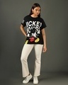 Shop Women's Black Mickey Mouse Graphic Printed Boyfriend T-shirt-Full