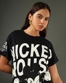 Shop Women's Black Mickey Mouse Graphic Printed Boyfriend T-shirt