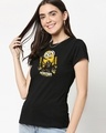 Shop Women's Black Minion's Bello Slim Fit T-shirt-Front