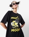 Shop Women's Black Minion's Monday Mood Graphic Printed Oversized T-shirt-Front