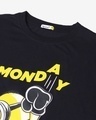 Shop Women's Black Minion's Monday Mood Graphic Printed Oversized T-shirt