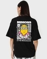 Shop Women's Black Minions Saturday Night Fever Graphic Printed Oversized T-shirt-Design