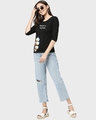 Shop Women's Black Mischief Mind (DL) 3/4 Sleeve Slim Fit T-shirt-Design