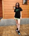 Shop Women's Black Money Don't Jiggle Graphic Printed Boyfriend T-shirt-Full