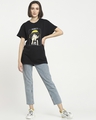 Shop Women's Black Monkey Boyfriend T-shirt-Full