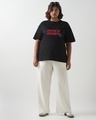 Shop Women's Black Morticia Graphic Printed Oversized Plus Size T-shirt-Full