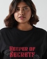Shop Women's Black Morticia Graphic Printed Oversized Plus Size T-shirt