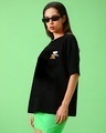 Shop Women's Black Need Space Snoopy Graphic Printed Oversized T-shirt-Full